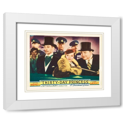 Thirty Day Princess - Lobby Card White Modern Wood Framed Art Print with Double Matting by Hollywood Photo Archive