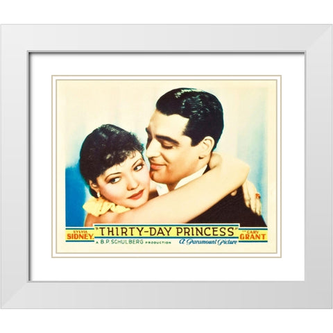 Thirty Day Princess - Lobby Card White Modern Wood Framed Art Print with Double Matting by Hollywood Photo Archive