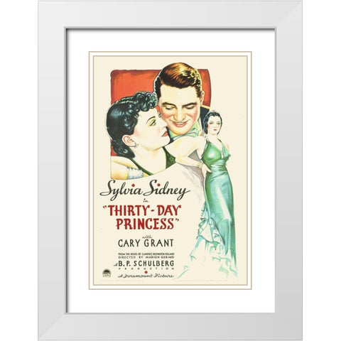 Thirty Day Princess White Modern Wood Framed Art Print with Double Matting by Hollywood Photo Archive