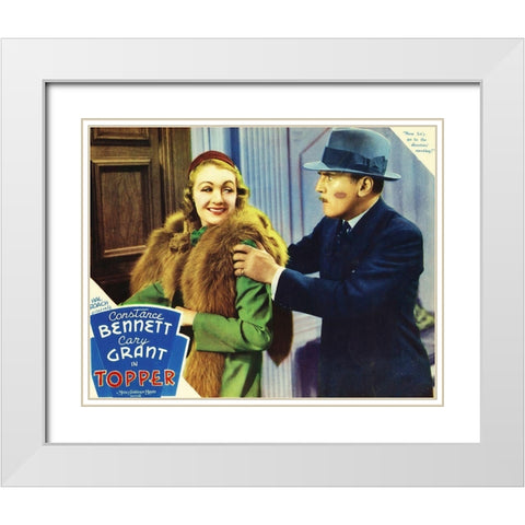 Topper - Lobby Card White Modern Wood Framed Art Print with Double Matting by Hollywood Photo Archive