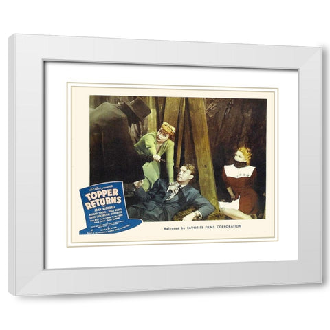 Topper Returns - Lobby Card White Modern Wood Framed Art Print with Double Matting by Hollywood Photo Archive