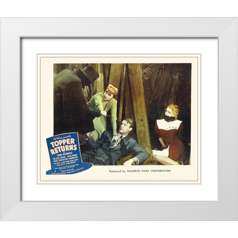 Topper Returns - Lobby Card White Modern Wood Framed Art Print with Double Matting by Hollywood Photo Archive