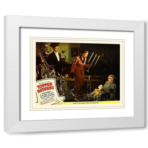 Topper Returns - Lobby Card White Modern Wood Framed Art Print with Double Matting by Hollywood Photo Archive