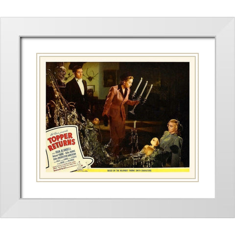 Topper Returns - Lobby Card White Modern Wood Framed Art Print with Double Matting by Hollywood Photo Archive
