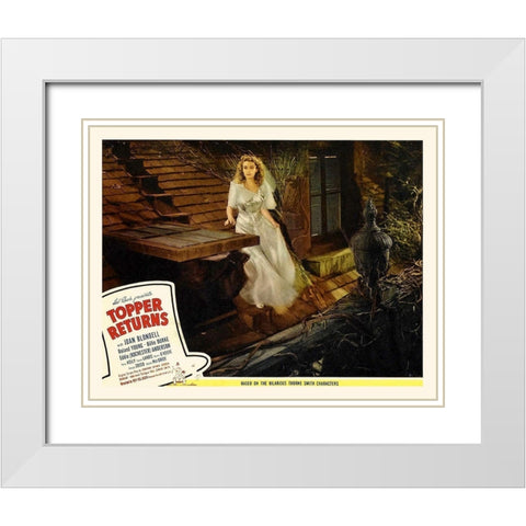 Topper Returns - Lobby Card White Modern Wood Framed Art Print with Double Matting by Hollywood Photo Archive
