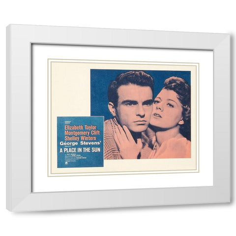 Elizabeth Taylor - A Place in the Sun - Lobby Card White Modern Wood Framed Art Print with Double Matting by Hollywood Photo Archive