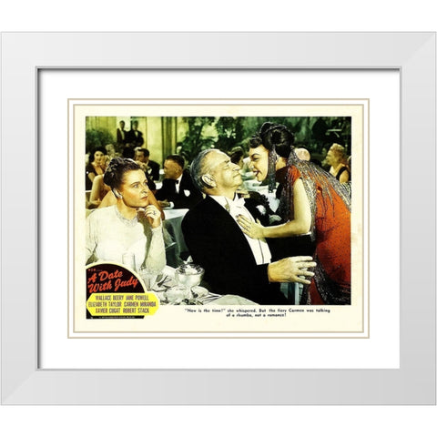 Elizabeth Taylor - A Date with Judy - Lobby Card White Modern Wood Framed Art Print with Double Matting by Hollywood Photo Archive
