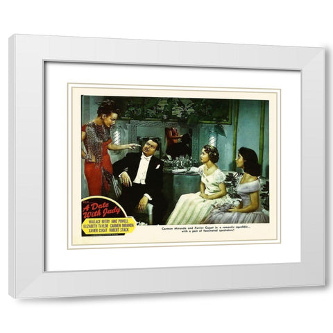 Elizabeth Taylor - A Date with Judy - Lobby Card White Modern Wood Framed Art Print with Double Matting by Hollywood Photo Archive