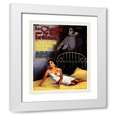 French - Cat on a Hot Tin Roof White Modern Wood Framed Art Print with Double Matting by Hollywood Photo Archive