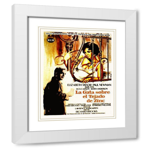 Spanish - Cat on a Hot Tin Roof White Modern Wood Framed Art Print with Double Matting by Hollywood Photo Archive