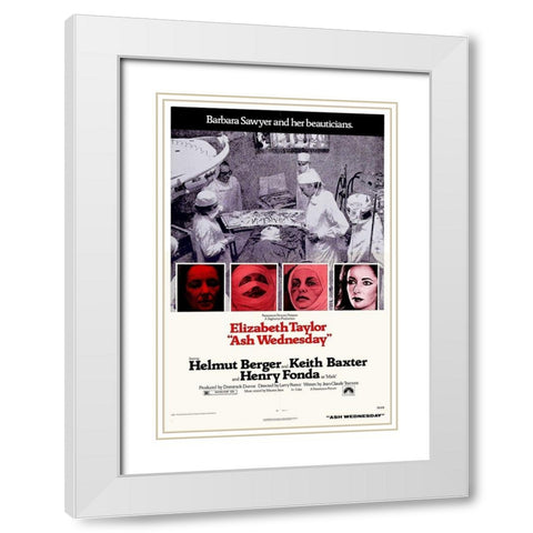 Elizabeth Taylor - Ash Wednesday White Modern Wood Framed Art Print with Double Matting by Hollywood Photo Archive