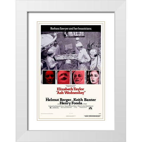 Elizabeth Taylor - Ash Wednesday White Modern Wood Framed Art Print with Double Matting by Hollywood Photo Archive