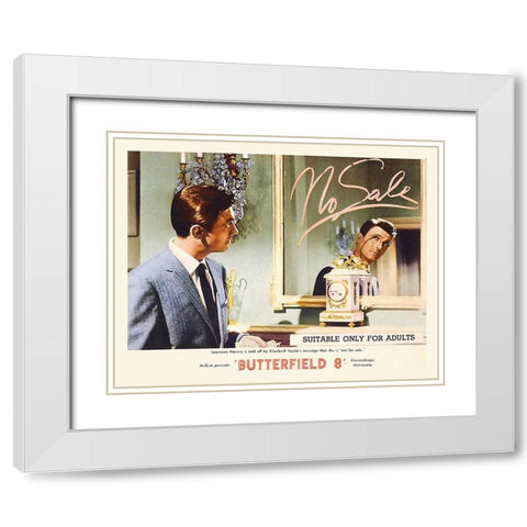 Elizabeth Taylor - Butterfield 8 - Lobby Card White Modern Wood Framed Art Print with Double Matting by Hollywood Photo Archive