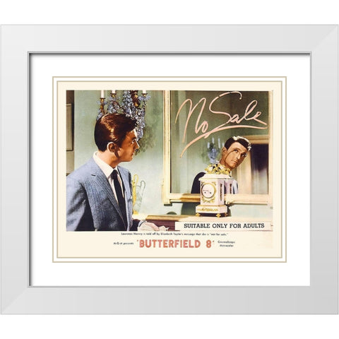 Elizabeth Taylor - Butterfield 8 - Lobby Card White Modern Wood Framed Art Print with Double Matting by Hollywood Photo Archive