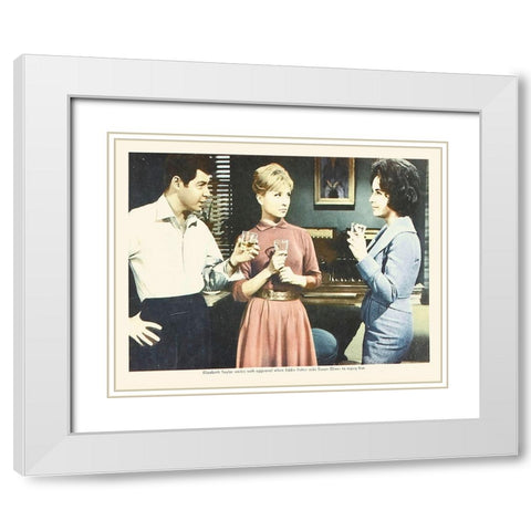 Elizabeth Taylor - Butterfield 8 - Lobby Card White Modern Wood Framed Art Print with Double Matting by Hollywood Photo Archive