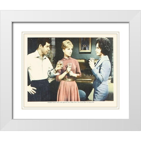 Elizabeth Taylor - Butterfield 8 - Lobby Card White Modern Wood Framed Art Print with Double Matting by Hollywood Photo Archive