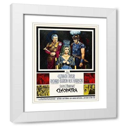Elizabeth Taylor - Cleopatra - Poster White Modern Wood Framed Art Print with Double Matting by Hollywood Photo Archive