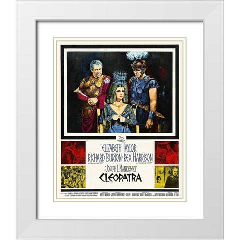Elizabeth Taylor - Cleopatra - Poster White Modern Wood Framed Art Print with Double Matting by Hollywood Photo Archive