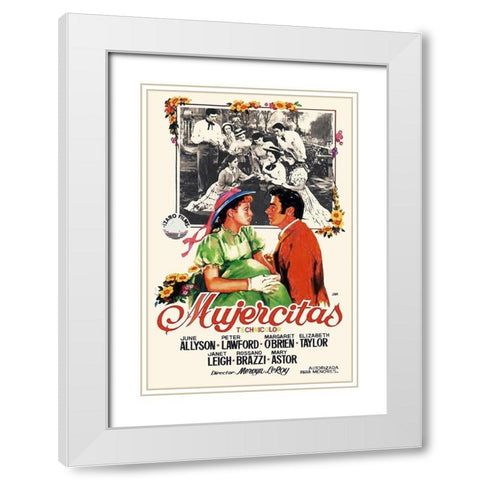 Spanish - Little Women White Modern Wood Framed Art Print with Double Matting by Hollywood Photo Archive