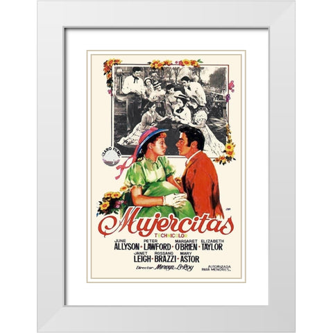 Spanish - Little Women White Modern Wood Framed Art Print with Double Matting by Hollywood Photo Archive