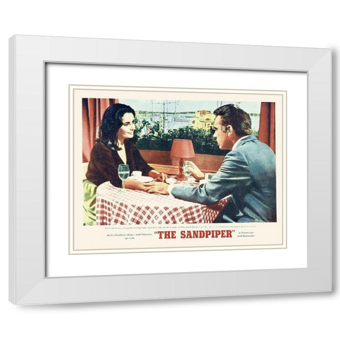 Elizabeth Taylor - Sandpiper - Lobby Card White Modern Wood Framed Art Print with Double Matting by Hollywood Photo Archive