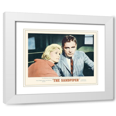 Elizabeth Taylor - Sandpiper - Lobby Card White Modern Wood Framed Art Print with Double Matting by Hollywood Photo Archive