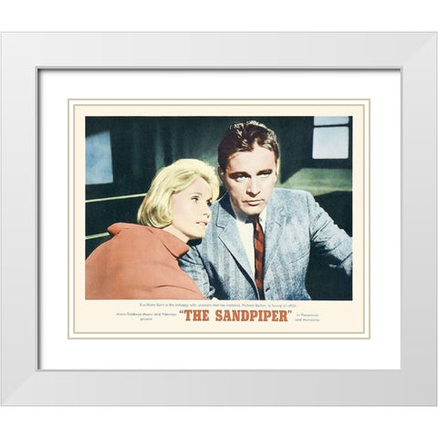 Elizabeth Taylor - Sandpiper - Lobby Card White Modern Wood Framed Art Print with Double Matting by Hollywood Photo Archive