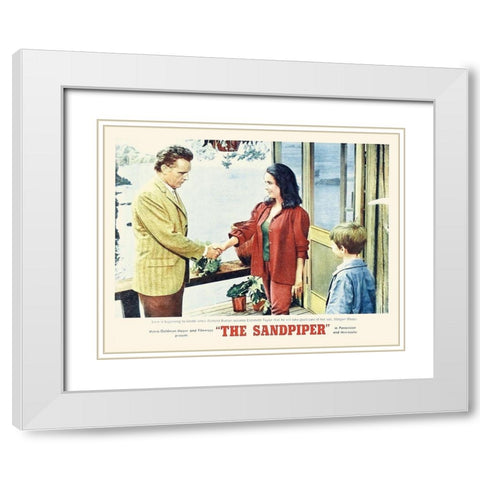 Elizabeth Taylor - Sandpiper - Lobby Card White Modern Wood Framed Art Print with Double Matting by Hollywood Photo Archive