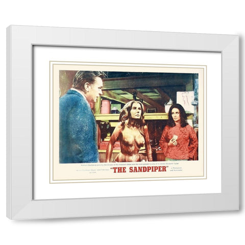Elizabeth Taylor - Sandpiper - Lobby Card White Modern Wood Framed Art Print with Double Matting by Hollywood Photo Archive