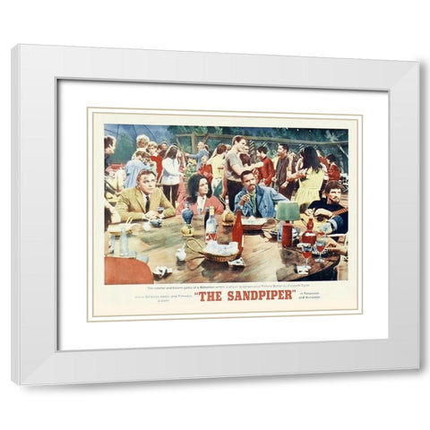 Elizabeth Taylor - Sandpiper - Lobby Card White Modern Wood Framed Art Print with Double Matting by Hollywood Photo Archive