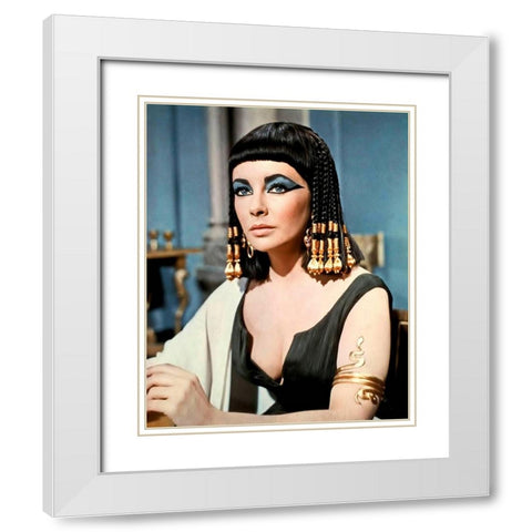 Elizabeth Taylor - Cleopatra White Modern Wood Framed Art Print with Double Matting by Hollywood Photo Archive