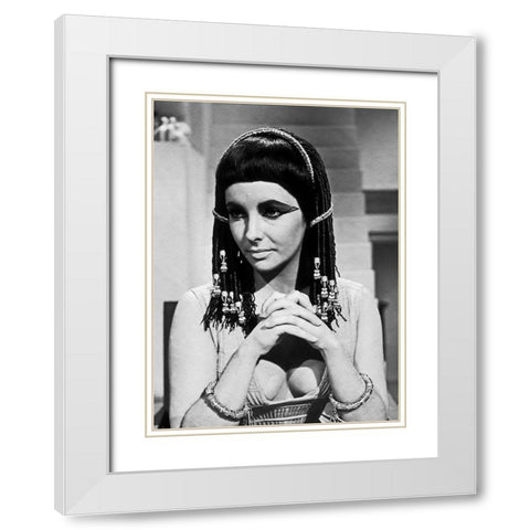 Elizabeth Taylor - Cleopatra White Modern Wood Framed Art Print with Double Matting by Hollywood Photo Archive