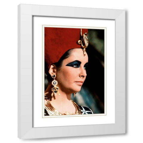 Elizabeth Taylor - Cleopatra White Modern Wood Framed Art Print with Double Matting by Hollywood Photo Archive