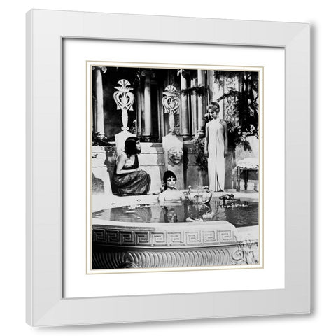 Elizabeth Taylor - Cleopatra White Modern Wood Framed Art Print with Double Matting by Hollywood Photo Archive