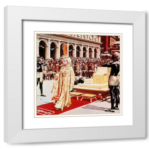Elizabeth Taylor - Cleopatra White Modern Wood Framed Art Print with Double Matting by Hollywood Photo Archive
