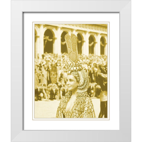 Elizabeth Taylor - Cleopatra White Modern Wood Framed Art Print with Double Matting by Hollywood Photo Archive