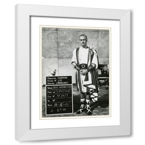Wardrobe Test - Cleopatra - Rex Harrison White Modern Wood Framed Art Print with Double Matting by Hollywood Photo Archive