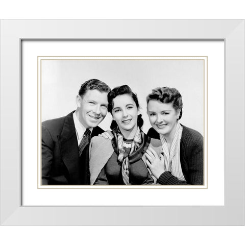 Elizabeth Taylor White Modern Wood Framed Art Print with Double Matting by Hollywood Photo Archive