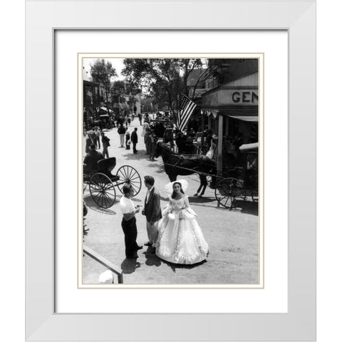 Elizabeth Taylor White Modern Wood Framed Art Print with Double Matting by Hollywood Photo Archive