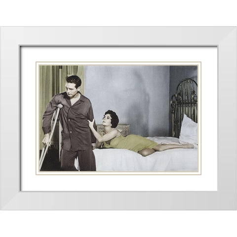 Cat on a Hot Tin Roof White Modern Wood Framed Art Print with Double Matting by Hollywood Photo Archive