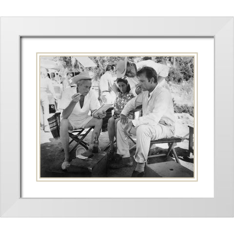 Elizabeth Taylor White Modern Wood Framed Art Print with Double Matting by Hollywood Photo Archive