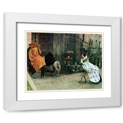 Elizabeth Taylor White Modern Wood Framed Art Print with Double Matting by Hollywood Photo Archive
