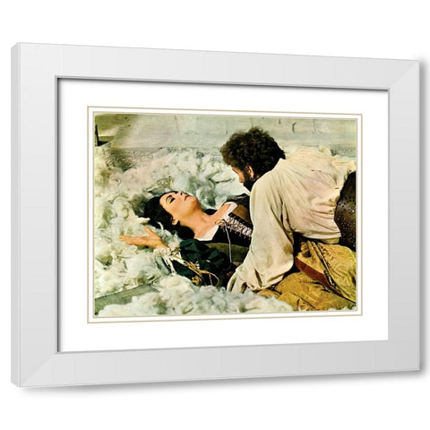 Elizabeth Taylor White Modern Wood Framed Art Print with Double Matting by Hollywood Photo Archive