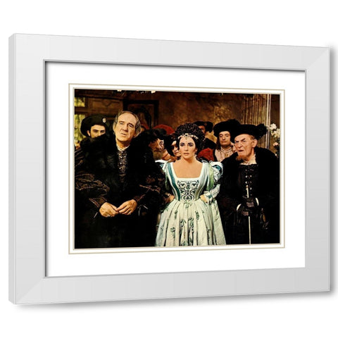 Elizabeth Taylor White Modern Wood Framed Art Print with Double Matting by Hollywood Photo Archive