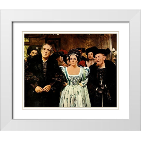 Elizabeth Taylor White Modern Wood Framed Art Print with Double Matting by Hollywood Photo Archive