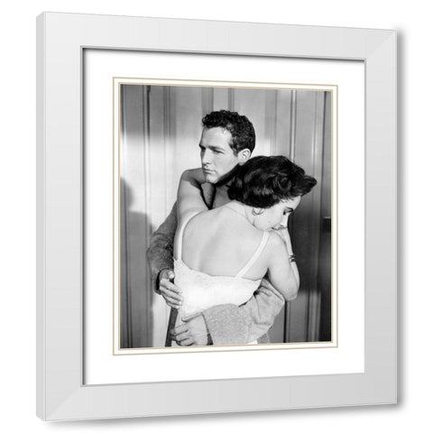 Elizabeth Taylor White Modern Wood Framed Art Print with Double Matting by Hollywood Photo Archive