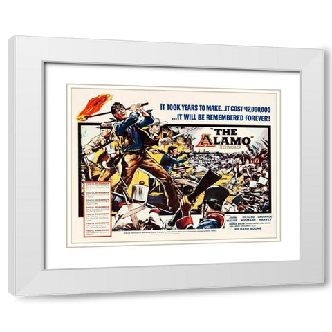 The Alamo - John Wayne White Modern Wood Framed Art Print with Double Matting by Hollywood Photo Archive