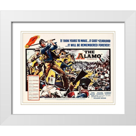The Alamo - John Wayne White Modern Wood Framed Art Print with Double Matting by Hollywood Photo Archive