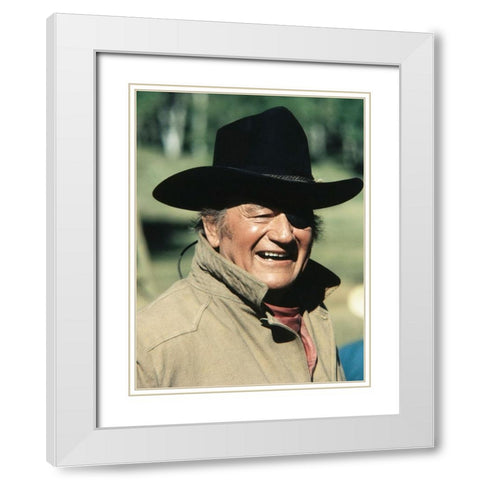 True Grit - John Wayne White Modern Wood Framed Art Print with Double Matting by Hollywood Photo Archive