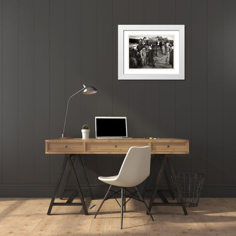 Stagecoach - John Wayne White Modern Wood Framed Art Print with Double Matting by Hollywood Photo Archive